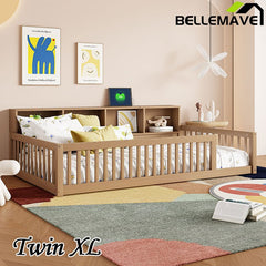 Bellemave® Twin XL Size Wood Daybed with Storage Cabinets and USB Ports - Bellemave