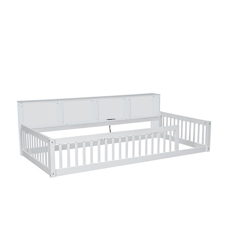 Bellemave® Twin XL Size Wood Daybed with Storage Cabinets and USB Ports - Bellemave
