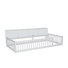 Bellemave® Twin XL Size Wood Daybed with Storage Cabinets and USB Ports - Bellemave