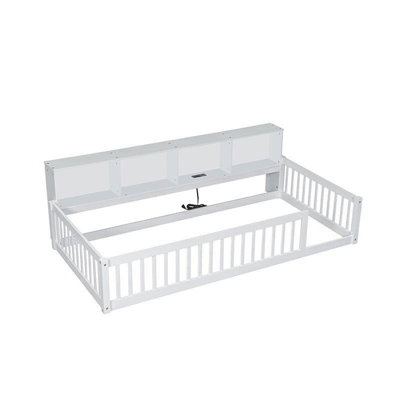 Bellemave® Twin XL Size Wood Daybed with Storage Cabinets and USB Ports - Bellemave
