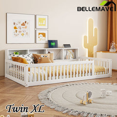 Bellemave® Twin XL Size Wood Daybed with Storage Cabinets and USB Ports - Bellemave