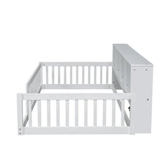 Bellemave® Twin XL Size Wood Daybed with Storage Cabinets and USB Ports - Bellemave