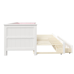 Bellemave® Twin XL to King Size Convertible Daybed with Two Storage Drawers and Upholstered Backrest - Bellemave
