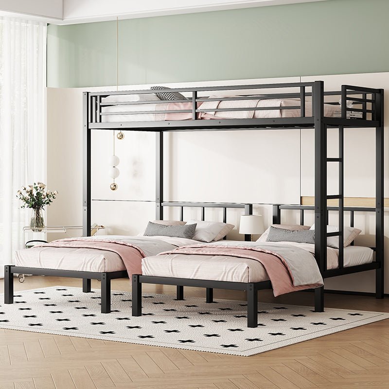 Bellemave® Twin/Twin XL Over Twin&Twin Metal Triple Bunk Bed - Bellemave