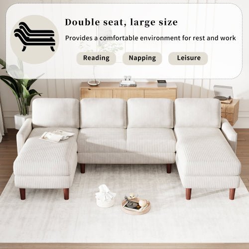 Bellemave® U - Shaped Sponge - filled Cushion Combination Sofa - Bellemave