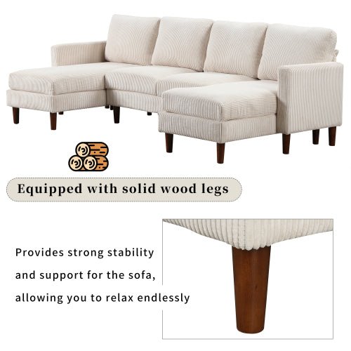 Bellemave® U - Shaped Sponge - filled Cushion Combination Sofa - Bellemave