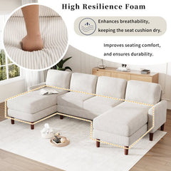 Bellemave® U - Shaped Sponge - filled Cushion Combination Sofa - Bellemave
