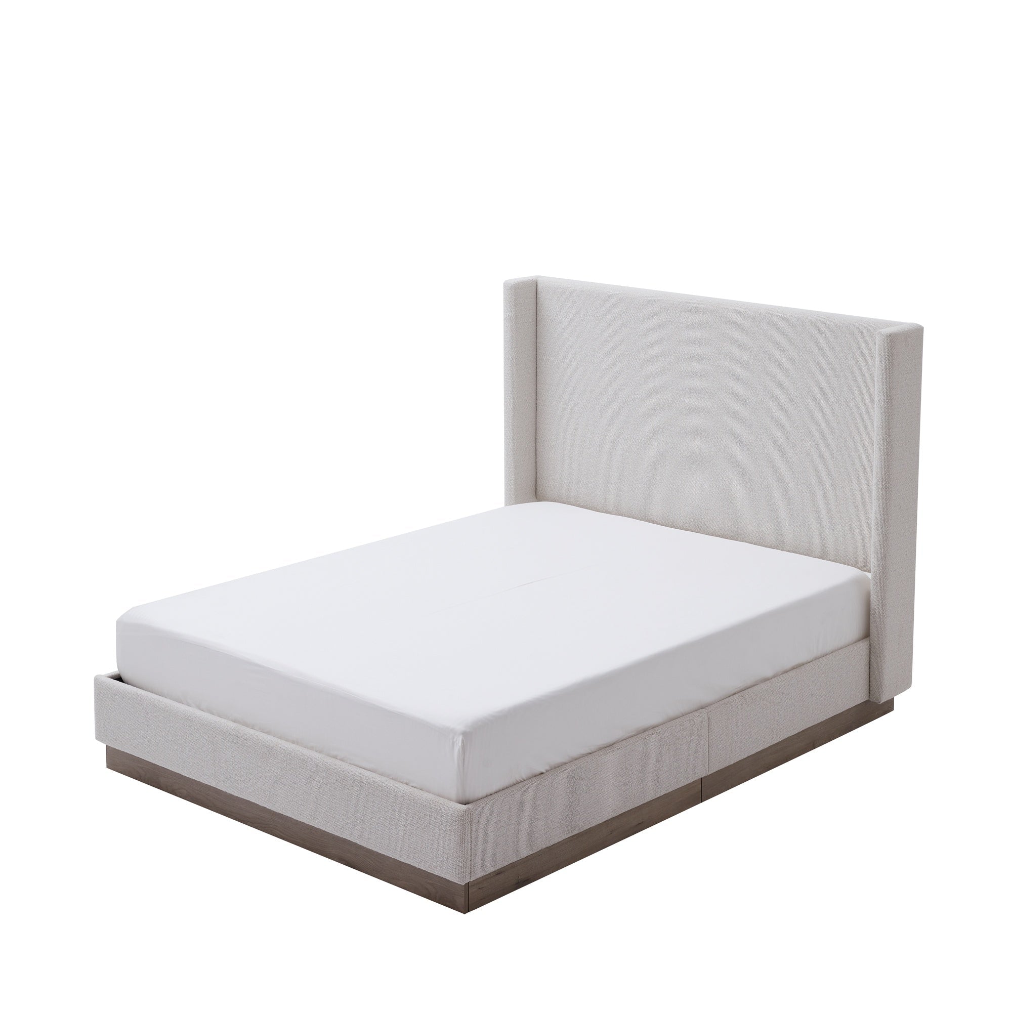 Bellemave® Upholstered Bed Frame with Headboard, Wood Base Floor Platform Beds, No Box Spring Needed No Noise - Bellemave