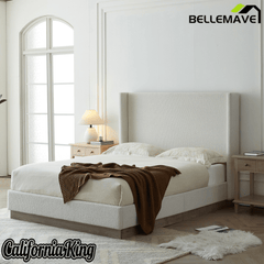 Bellemave® Upholstered Bed Frame with Headboard, Wood Base Floor Platform Beds, No Box Spring Needed No Noise - Bellemave