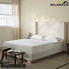 Bellemave® Upholstered Bed Frame with Headboard, Wood Base Floor Platform Beds, No Box Spring Needed No Noise - Bellemave