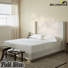 Bellemave® Upholstered Bed Frame with Headboard, Wood Base Floor Platform Beds, No Box Spring Needed No Noise - Bellemave