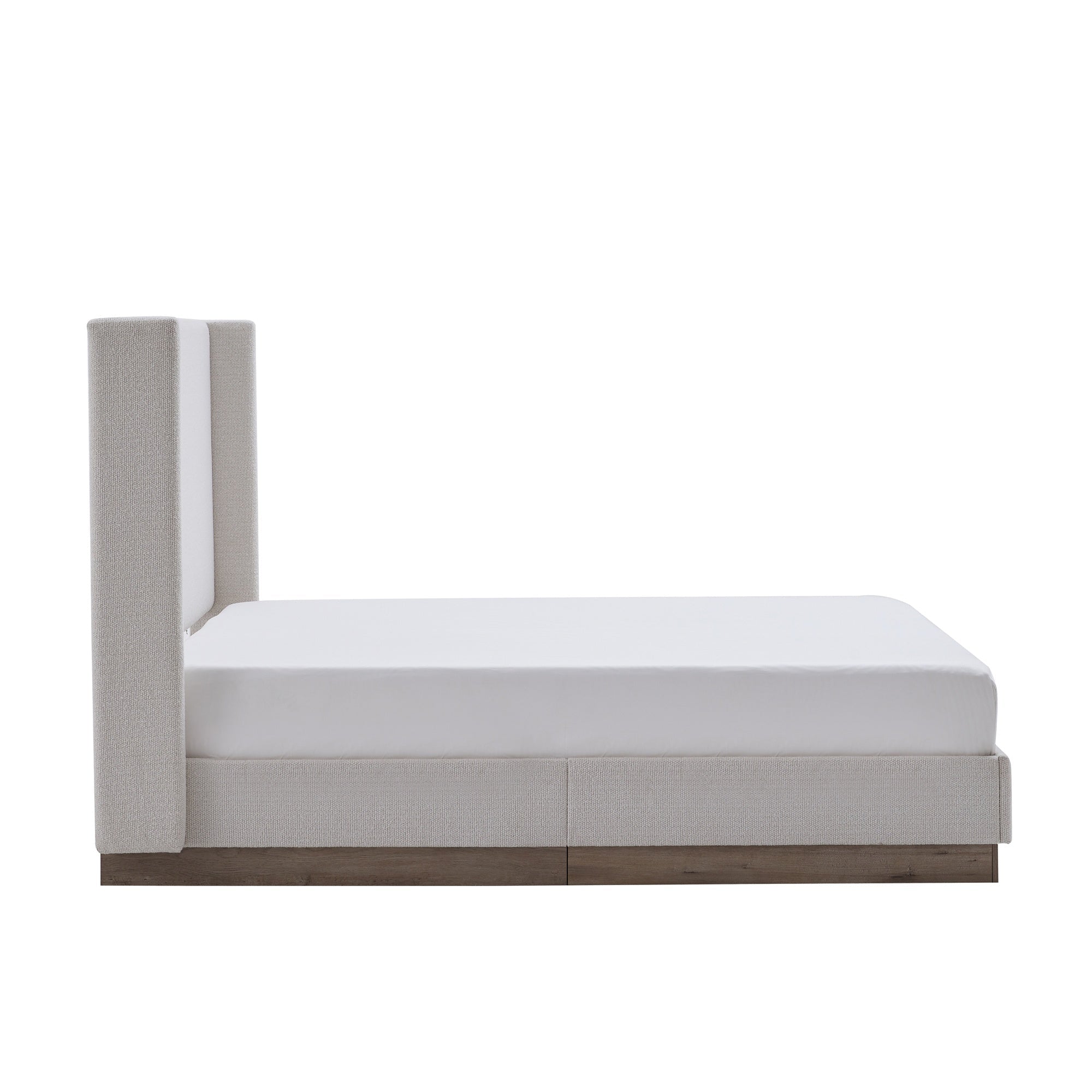 Bellemave® Upholstered Bed Frame with Headboard, Wood Base Floor Platform Beds, No Box Spring Needed No Noise - Bellemave