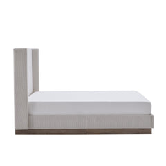 Bellemave® Upholstered Bed Frame with Headboard, Wood Base Floor Platform Beds, No Box Spring Needed No Noise - Bellemave