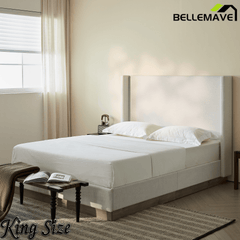 Bellemave® Upholstered Bed Frame with Headboard, Wood Base Floor Platform Beds, No Box Spring Needed No Noise - Bellemave
