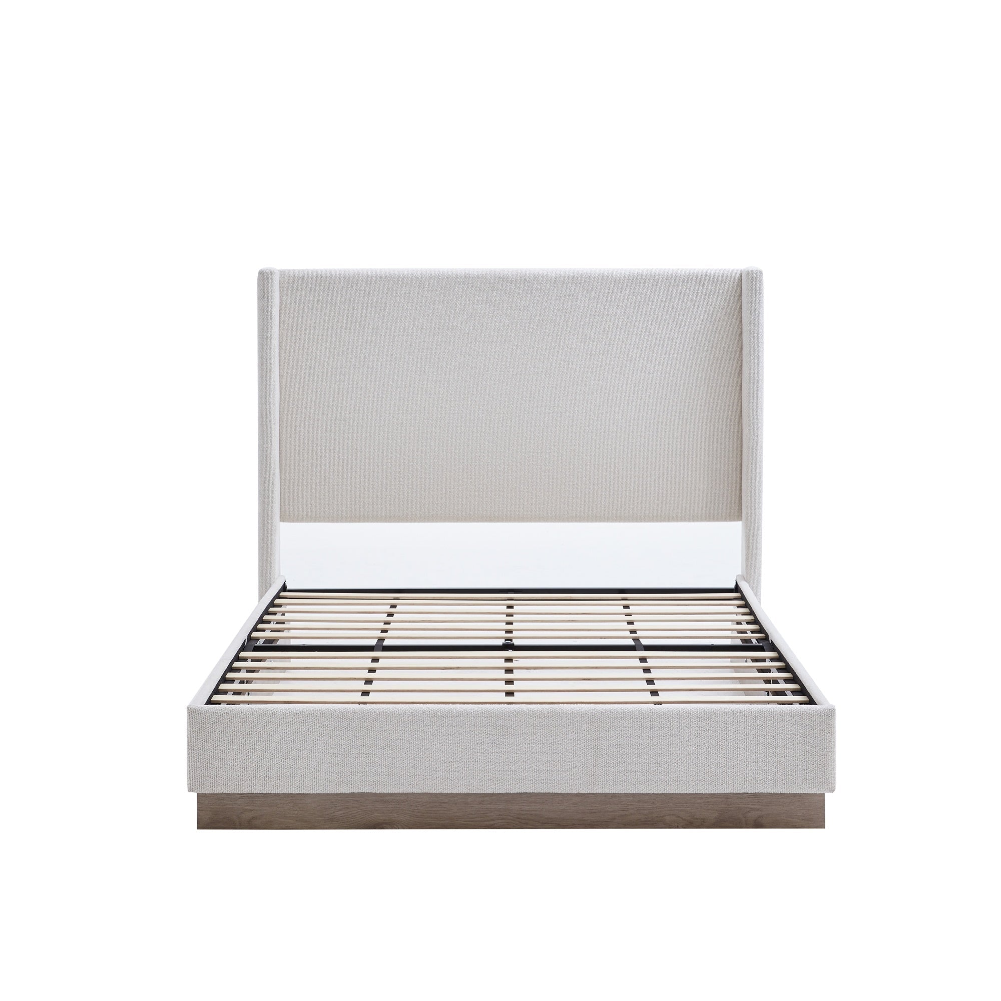 Bellemave® Upholstered Bed Frame with Headboard, Wood Base Floor Platform Beds, No Box Spring Needed No Noise - Bellemave