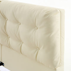 Bellemave® Upholstered Floating Bed with LED Light, Queen Size Wood Platform Bed Frame with Headboard - Bellemave