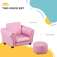 Bellemave® Upholstered Kids Sofa Set with Footstool - Bellemave