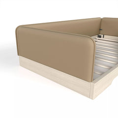Bellemave® Upholstered Montessori Floor Bed with Removable Guardrails, Faux Leather Low Profile Platform Bed - Bellemave