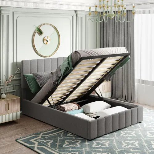 Bellemave® Upholstered Platform Bed with A Hydraulic Storage System - Bellemave