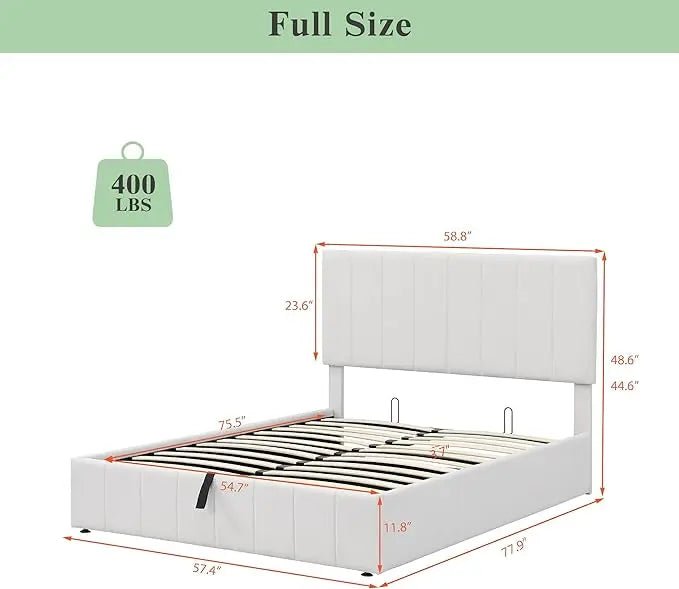 Bellemave® Upholstered Platform Bed with A Hydraulic Storage System - Bellemave