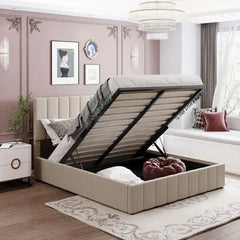 Bellemave® Upholstered Platform Bed with A Hydraulic Storage System - Bellemave