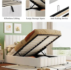 Bellemave® Upholstered Platform Bed with A Hydraulic Storage System - Bellemave