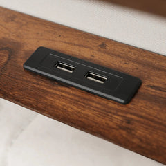 Bellemave® Upholstered Platform Bed with a Hydraulic Storage System, LED and USB Charging - Bellemave