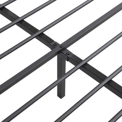 Bellemave® Upholstered Platform Bed with Heavy Metal Slats with Storage Headboard, Charging Station and LED Lights - Bellemave