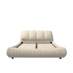 Bellemave® Upholstered Platform Bed with Oversized Padded Backrest, Thickening Pinewooden Slats and Solid Wood Leg - Bellemave