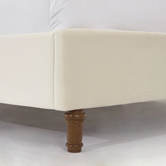 Bellemave® Upholstered Platform Bed with Traditional Hand Buttoned Tufting High Headboard,Nailhead Trim Wingback - Bellemave