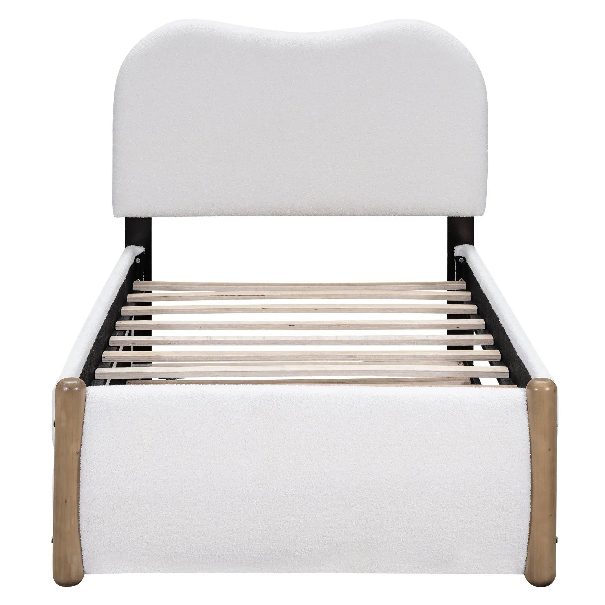 Bellemave® Upholstered Platform Bed with Wood Supporting Feet and Trundle - Bellemave
