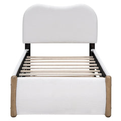 Bellemave® Upholstered Platform Bed with Wood Supporting Feet and Trundle - Bellemave
