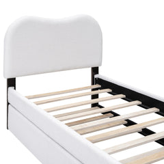 Bellemave® Upholstered Platform Bed with Wood Supporting Feet and Trundle - Bellemave
