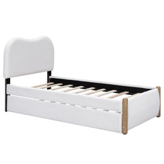 Bellemave® Upholstered Platform Bed with Wood Supporting Feet and Trundle - Bellemave