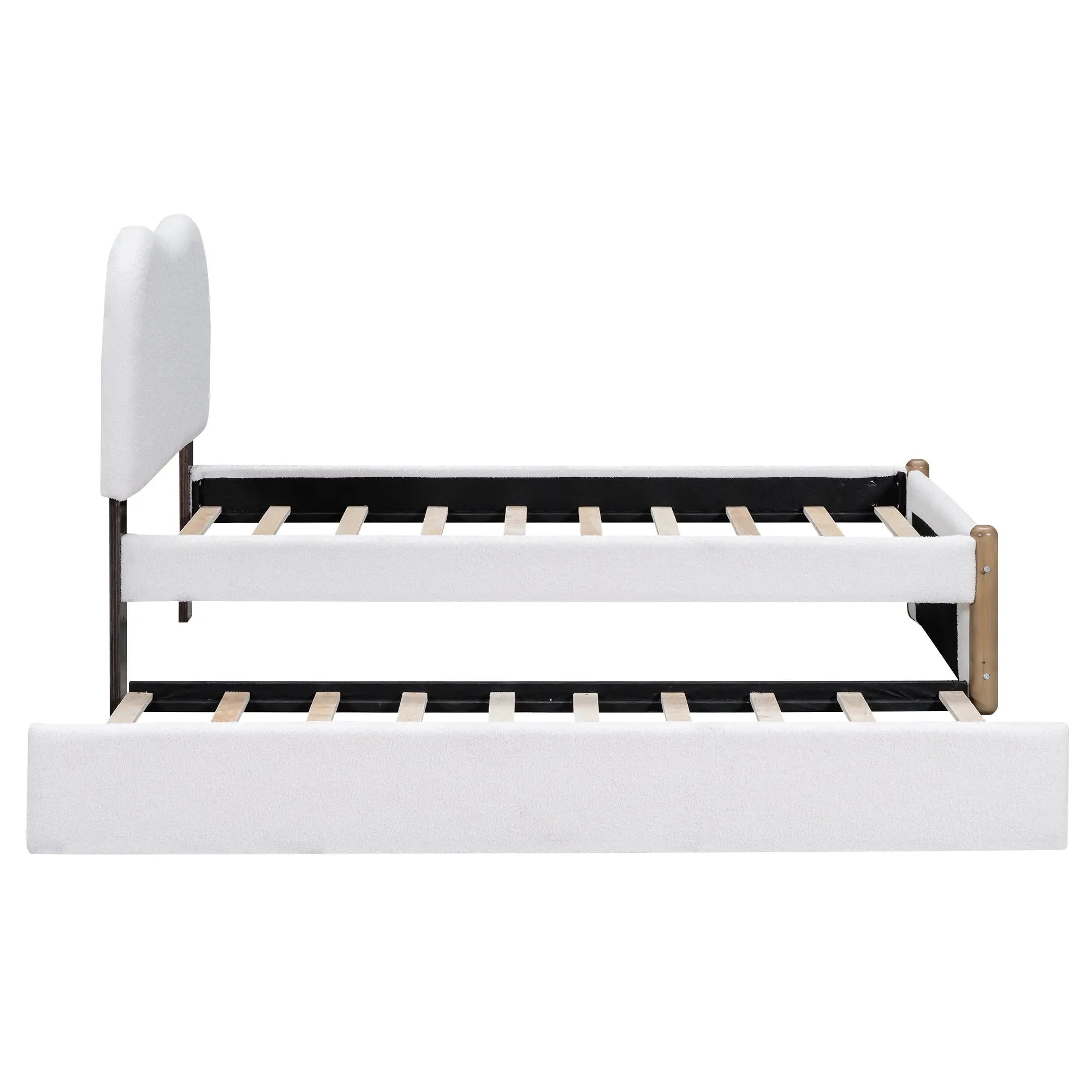 Bellemave® Upholstered Platform Bed with Wood Supporting Feet and Trundle - Bellemave