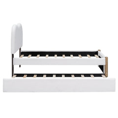 Bellemave® Upholstered Platform Bed with Wood Supporting Feet and Trundle - Bellemave