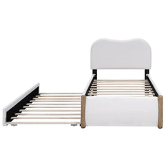 Bellemave® Upholstered Platform Bed with Wood Supporting Feet and Trundle - Bellemave