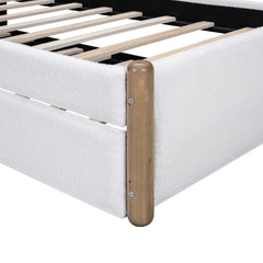 Bellemave® Upholstered Platform Bed with Wood Supporting Feet and Trundle - Bellemave