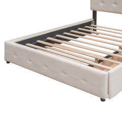 Bellemave® Upholstered Queen Size Platform Bed Frame with 2 Storage Drawers,Twin XL Trundle,Headboard & Footboard,Mattress Foundation with Slats Support - Bellemave