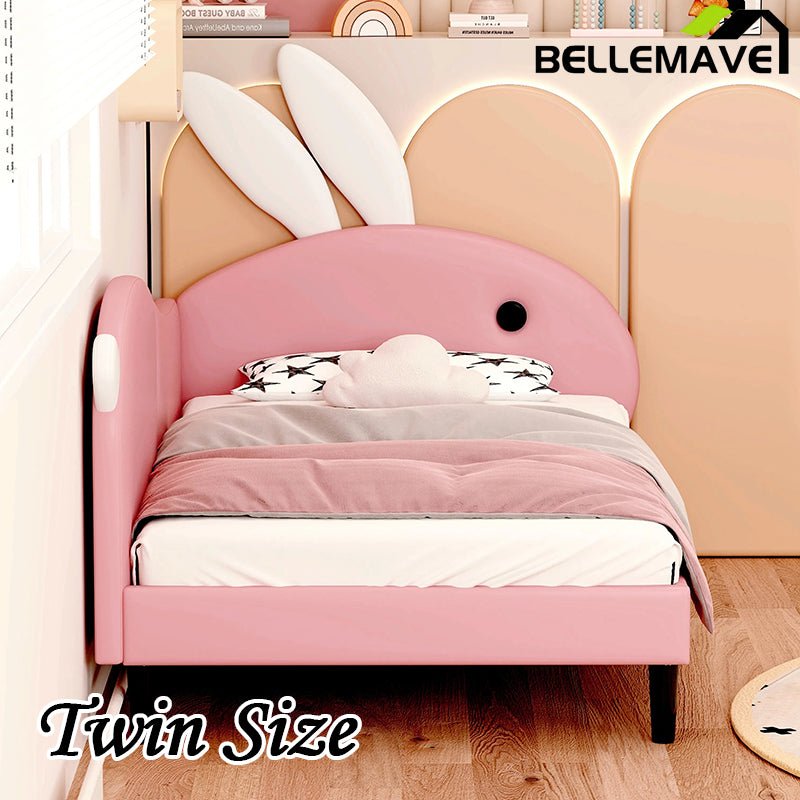 Bellemave® Upholstered Rabbit - Shape Daybed, Sofabed with Rabbit Ear Headboard - Bellemave