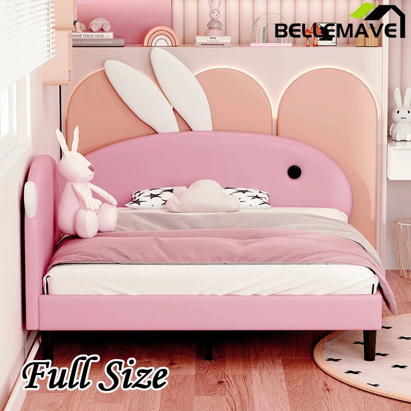 Bellemave® Upholstered Rabbit - Shape Daybed, Sofabed with Rabbit Ear Headboard - Bellemave