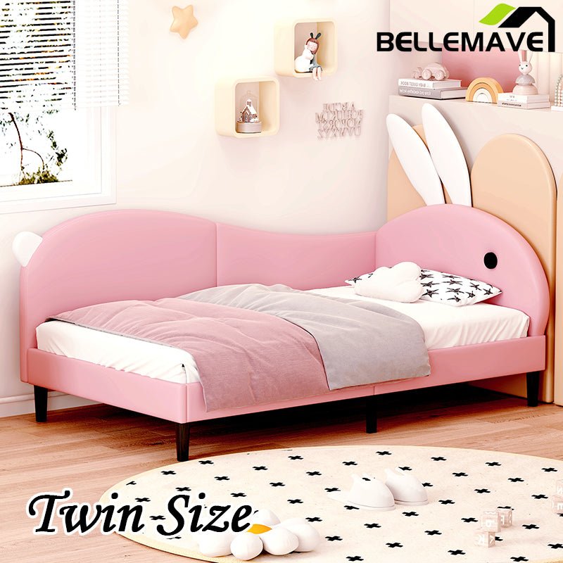 Bellemave® Upholstered Rabbit - Shape Daybed, Sofabed with Rabbit Ear Headboard - Bellemave