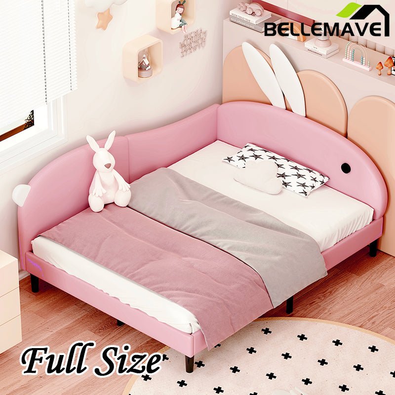 Bellemave® Upholstered Rabbit - Shape Daybed, Sofabed with Rabbit Ear Headboard - Bellemave
