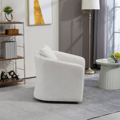 Bellemave® Upholstered Swivel Chair For Living Room Chairs with Waist Cushion - Bellemave