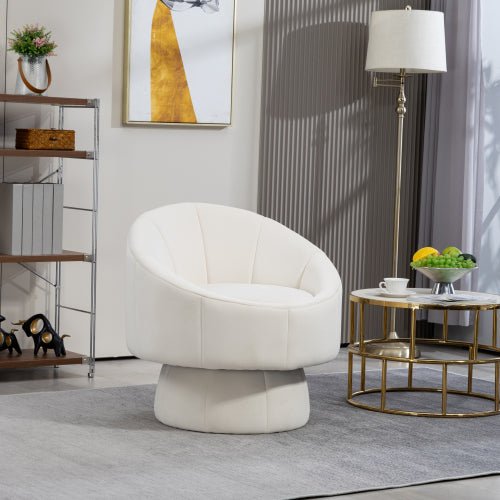 Bellemave® Upholstered Swivel Chair For Living Room Chairs with Waist Cushion - Bellemave