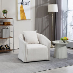 Bellemave® Upholstered Swivel Chair For Living Room Chairs with Waist Cushion - Bellemave