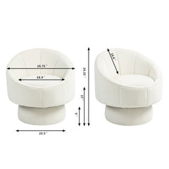 Bellemave® Upholstered Swivel Chair For Living Room Chairs with Waist Cushion - Bellemave