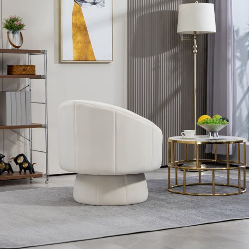 Bellemave® Upholstered Swivel Chair For Living Room Chairs with Waist Cushion - Bellemave