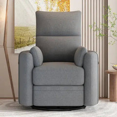 Bellemave® Upholstered Swivel Recliner with Two Removable Pillows - Bellemave