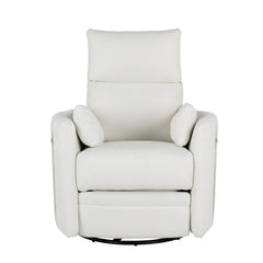 Bellemave® Upholstered Swivel Recliner with Two Removable Pillows - Bellemave